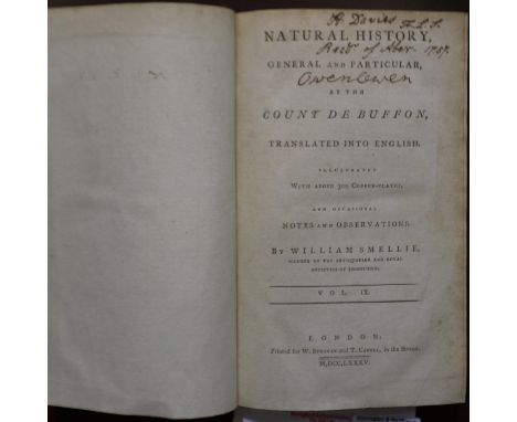 1785 Natural History particular Count de Buffon. UK P&amp;P Group 1 (£16+VAT for the first lot and £2+VAT for subsequent lots