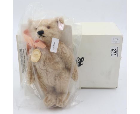 Steiff mohair bear in unopened dust bag, boxed, H: 27 cm. UK P&amp;P Group 2 (£20+VAT for the first lot and £4+VAT for subseq