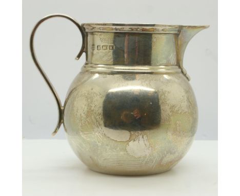 Hallmarked silver cream jug, 119g, H: 80mm. UK P&amp;P Group 1 (£16+VAT for the first lot and £2+VAT for subsequent lots) 