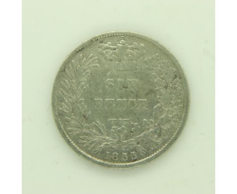 1855 boxed silver sixpence of Queen Victoria. UK P&amp;P Group 1 (£16+VAT for the first lot and £2+VAT for subsequent lots) 