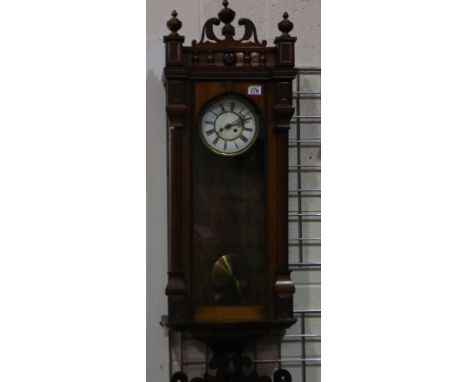 Mahogany cased Vienna wall clock, not working, H: 115 cm. Not available for in-house P&amp;P 