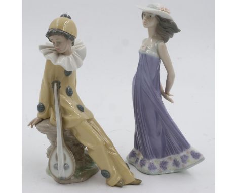 Lladro and Nao figurines, largest H: 22 cm, no cracks or chips. UK P&amp;P Group 2 (£20+VAT for the first lot and £4+VAT for 