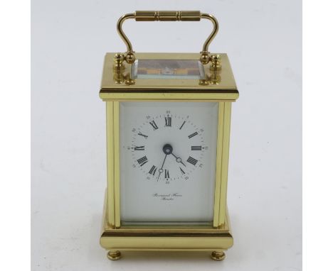 Bernard Freres brass cased carriage clock, H: 11 cm. UK P&amp;P Group 2 (£20+VAT for the first lot and £4+VAT for subsequent 