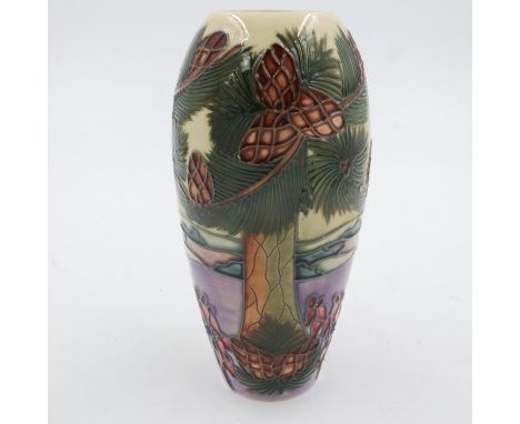 Moorcroft vase in the Pine Tree pattern, no chips or cracks, H: 18cm. UK P&amp;P Group 1 (£16+VAT for the first lot and £2+VA