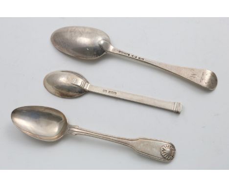 A GEORGE VI HANDMADE SEAL TOP SPOON by the Guild of Handicrafts, London 1945, an Indian Colonial dessert spoon, Fiddle, Threa