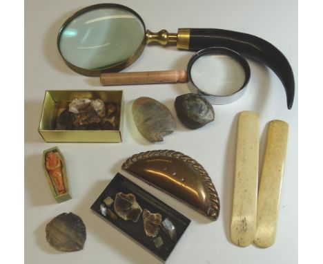 BAG OF COLLECTABLES INC MAGNIFYING GLASSES, SPECIMENS ETC 