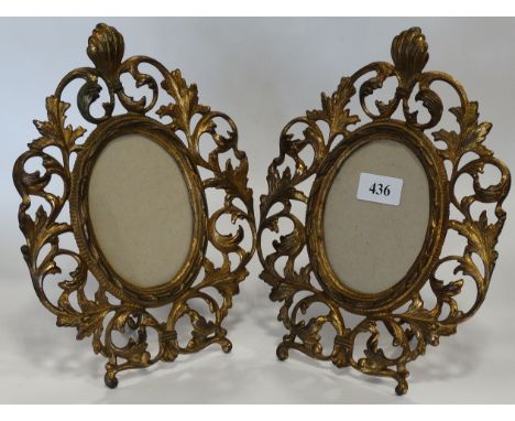 PR OF GILDED METAL EASEL PHOTO FRAMES 