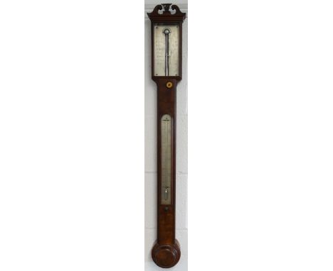 EARLY 20 CENTURY STICK BAROMETER BY HARRIS &amp; CO 50 HOLBORN LONDON