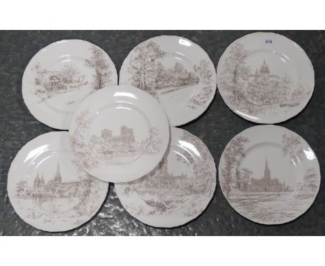 7 ROYAL WORCESTER SCENIC DINNER PLATES