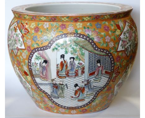 LARGE ORIENTAL CERAMIC FISH BOWL A/F