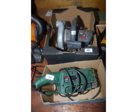 A 240 volt circular saw and a Bosch sander.