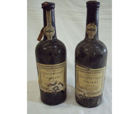Two bottles Constantino's 1963 vintage Port