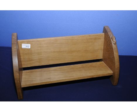 Oak Robert Thompson 'Mouseman' book trough (width 46cm)