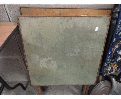 Two vintage folding card tables