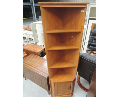 A modern laminate corner shelf unit
