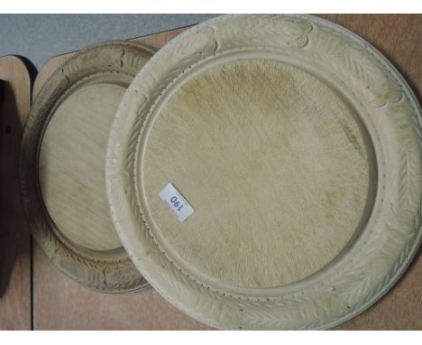 Two vintage carved bread boards