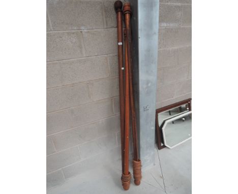 Three vintage curtain poles