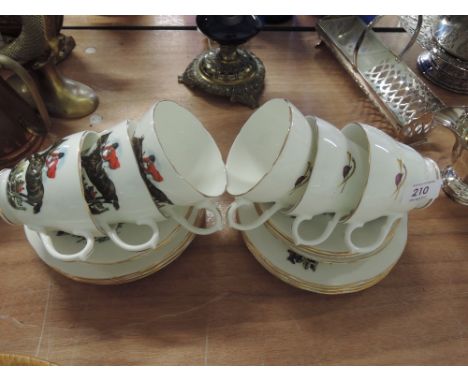 An English Castle hunting scene part tea service (18 pieces approx)