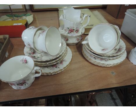 A Royal Albert part tea service Lavender Rose