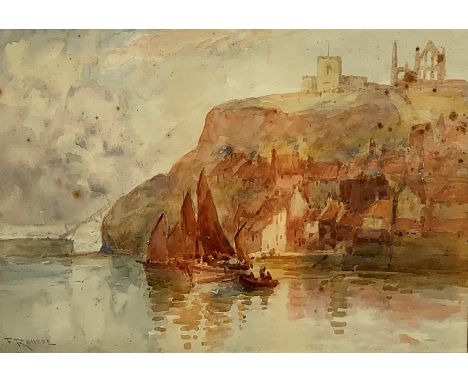 Frank Rousse (British fl.1897-1917): East Cliff and the Spa Ladder Whitby, watercolour signed 26cm x 36cm - Condition Report 