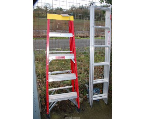 A five rung aluminium step ladder.