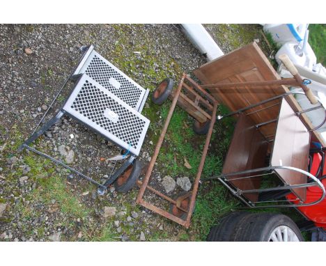 A wheeled steer trolley and Caravan step.