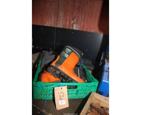 Chainsaw boots, UK size 8 and trousers.
