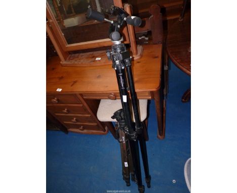 A Camlink camera tripod, plus a Manprotto camera tripod.