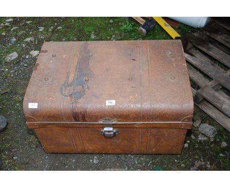 Metal trunk.