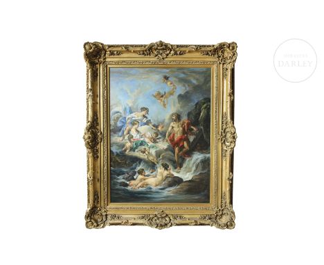 Oil on canvas. Signed ‘Anton Shevan’ in the lower right corner. Later reproduction of the painting of the same name by Franço