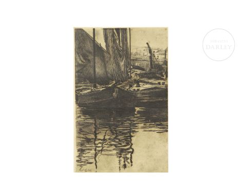 Etching on paper. Signed ‘F. Esteve’ in the lower left corner.Size print: 49.5 x 32 cm; Size paper: 75 x 53 cm; Size with fra