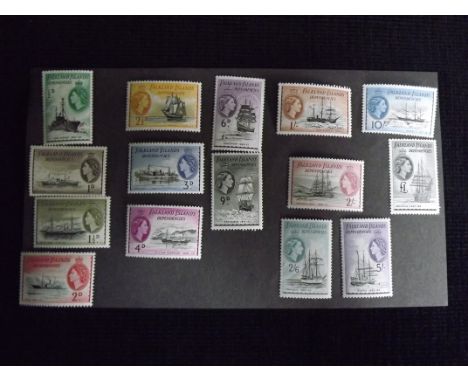 Falkland Islands Nautical 'Dependencies' Stamps - QE II 1954 complete set light-hinged mint, Catalogue value is&nbsp; £200. S