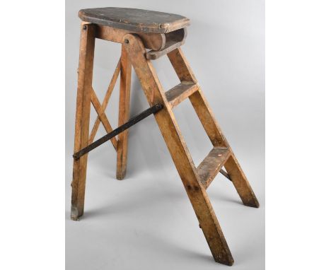 A Vintage Folding Wooden Two Step Step Ladder 