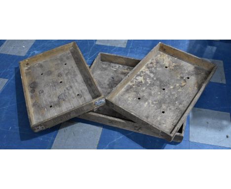 A Collection of Three Vintage Baker's Trays, Two For Country Maid, 78x52cms 