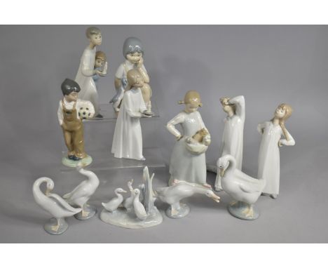 A Collection of Various Lladro and Nao Figures and Ducks, Some Condition Issues 