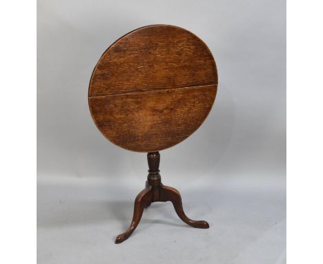 A 19th Century Circular Topped Snap Top Tripod Table, 65cms Diameter 