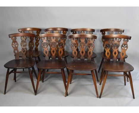 A Collection of Five Ercol and Three Similar Dining Chairs 