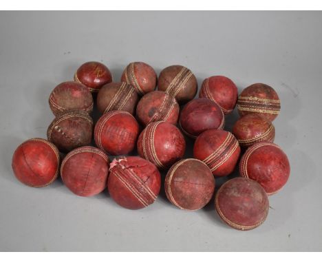 A Collection of Various Vintage Cricket Balls 