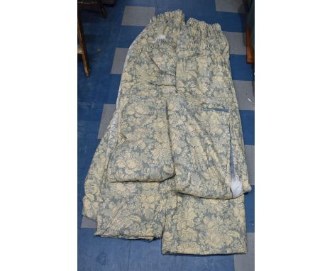 Two Pairs of Fabric Patterned Curtains, Approx  100x185cms Drop 