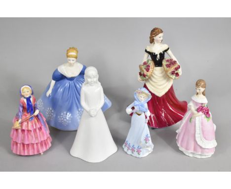 A Collection of Figures to Comprise Royal Doulton "Biddy" HN1513 (Early Backstamp), Coalport Lady Phoebe, Coalport The Brides