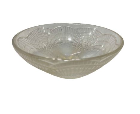 Lalique opalescent 'Coquille' bowl marked R. LALIQUE, FRANCE, 21cm by 9cm.