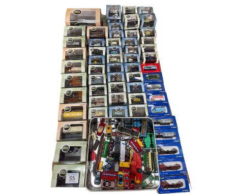 Collection of Oxford N Gauge model vehicles including Lorries, Buses, Cars, etc.