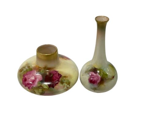 Two Royal Worcester Roses vases.