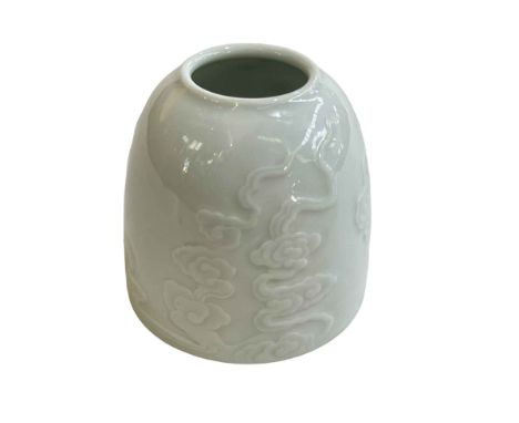 Chinese dragon and phoenix brush pot, Kangxi mark to base, 8cm.