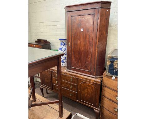 19th Century inlaid corner wall cabinet, mahogany cabriole leg sideboard, drop leaf dining table, 19th Century circular tripo