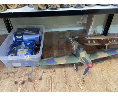 Collection of aviation and bus interest including two model planes, Diecast Corgi, original Omnibus Corgi buses, etc.