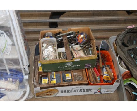 Two boxes of various tools and fittings