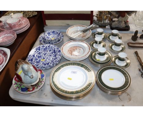 A collection of Royal Doulton 'Vanbrugh' patterned dinner and coffee ware, Furnivall 'Quail' patterned china, Burleigh 'Arden