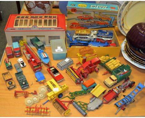 A Dinky Toys Service Station; Corgi Toys - various models including Bedford Tractor Unit &amp; Carrimore Car Transport, boxed