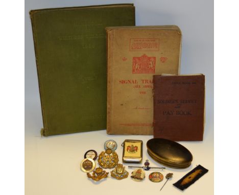Militaria - a Tyneside Irish lapel badge; RAF; The Fraternity of Man badge; Fear Naught; For Home and Country; East Surrey la